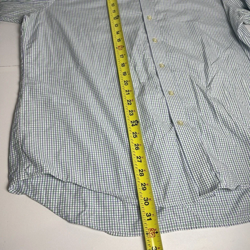 Vineyard Vines Men's XL White Green Purple Plaid Slim Fit Whale Checkered